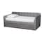 Baxton Studio Jona Grey Velvet and Button Tufted Twin Size Daybed with Trundle 169-10845 - alternate 1